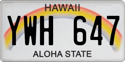 HI license plate YWH647