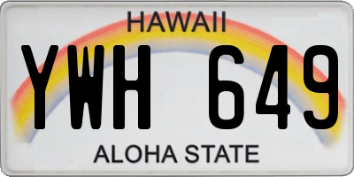HI license plate YWH649