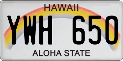 HI license plate YWH650