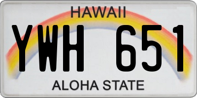 HI license plate YWH651