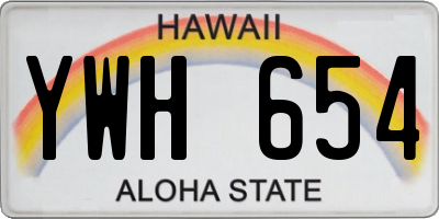 HI license plate YWH654