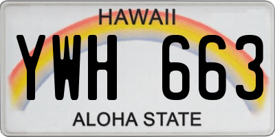 HI license plate YWH663