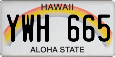 HI license plate YWH665
