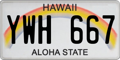 HI license plate YWH667