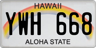 HI license plate YWH668