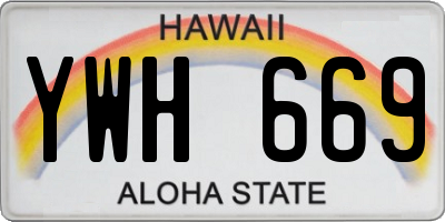 HI license plate YWH669