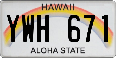 HI license plate YWH671