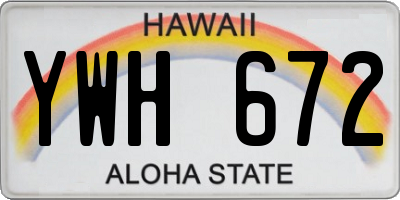 HI license plate YWH672