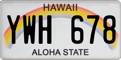 HI license plate YWH678