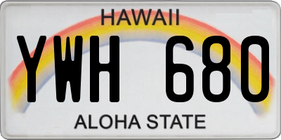 HI license plate YWH680