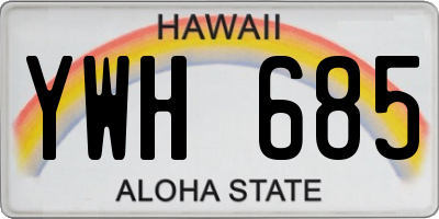 HI license plate YWH685