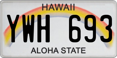 HI license plate YWH693