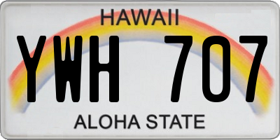 HI license plate YWH707