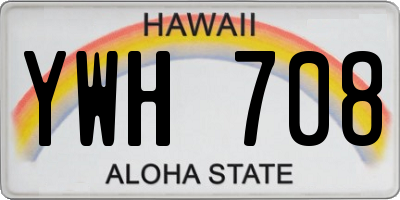 HI license plate YWH708