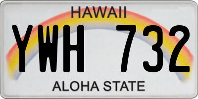 HI license plate YWH732