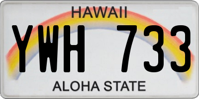 HI license plate YWH733