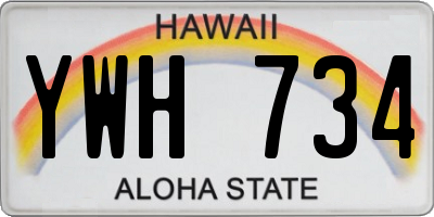 HI license plate YWH734
