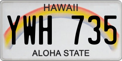 HI license plate YWH735