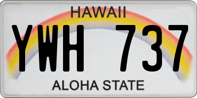 HI license plate YWH737