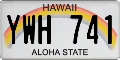 HI license plate YWH741
