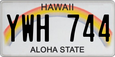HI license plate YWH744