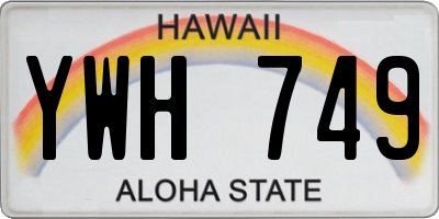 HI license plate YWH749
