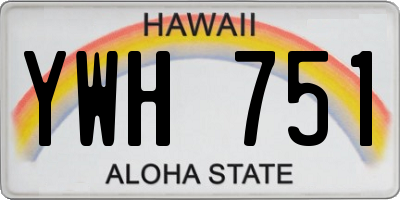 HI license plate YWH751