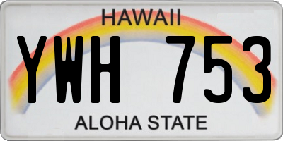 HI license plate YWH753