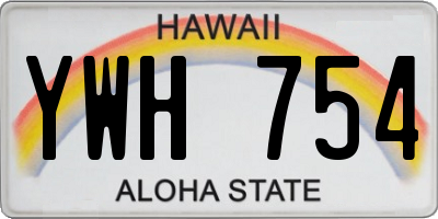 HI license plate YWH754