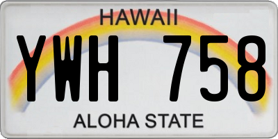 HI license plate YWH758