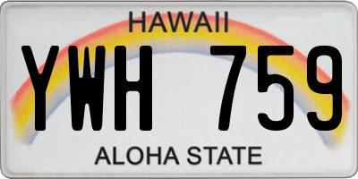 HI license plate YWH759