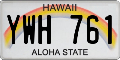 HI license plate YWH761