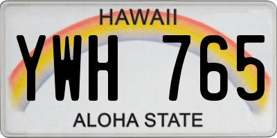 HI license plate YWH765