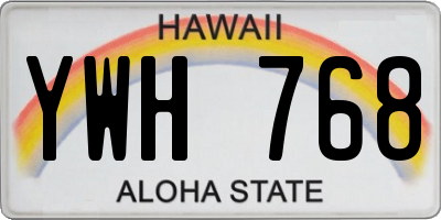 HI license plate YWH768