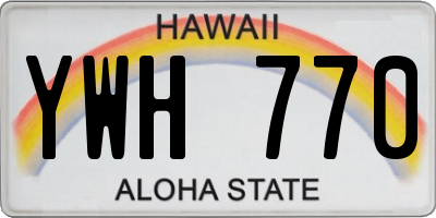 HI license plate YWH770