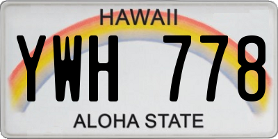 HI license plate YWH778