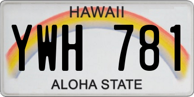 HI license plate YWH781