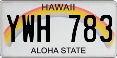 HI license plate YWH783