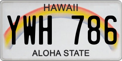 HI license plate YWH786