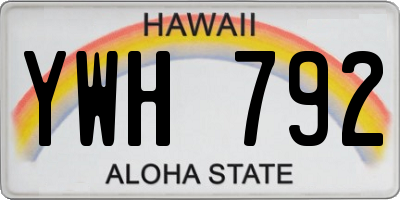HI license plate YWH792