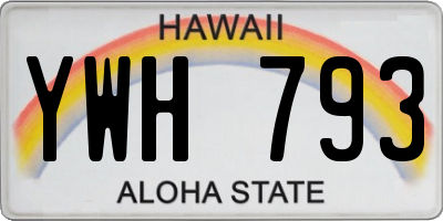 HI license plate YWH793