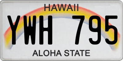 HI license plate YWH795