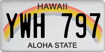 HI license plate YWH797