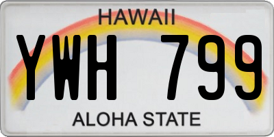 HI license plate YWH799