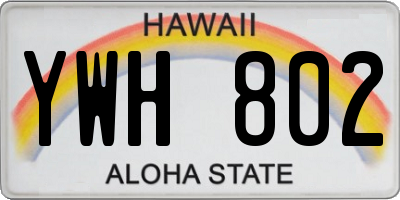 HI license plate YWH802
