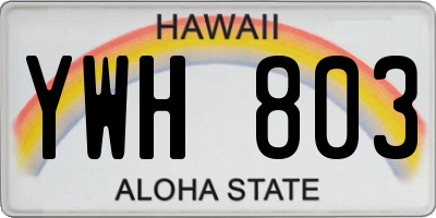 HI license plate YWH803
