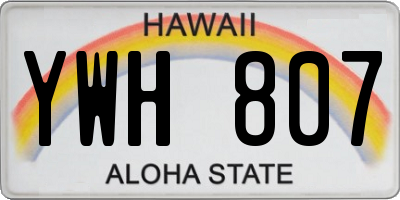 HI license plate YWH807