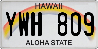 HI license plate YWH809