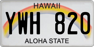 HI license plate YWH820