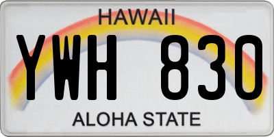 HI license plate YWH830